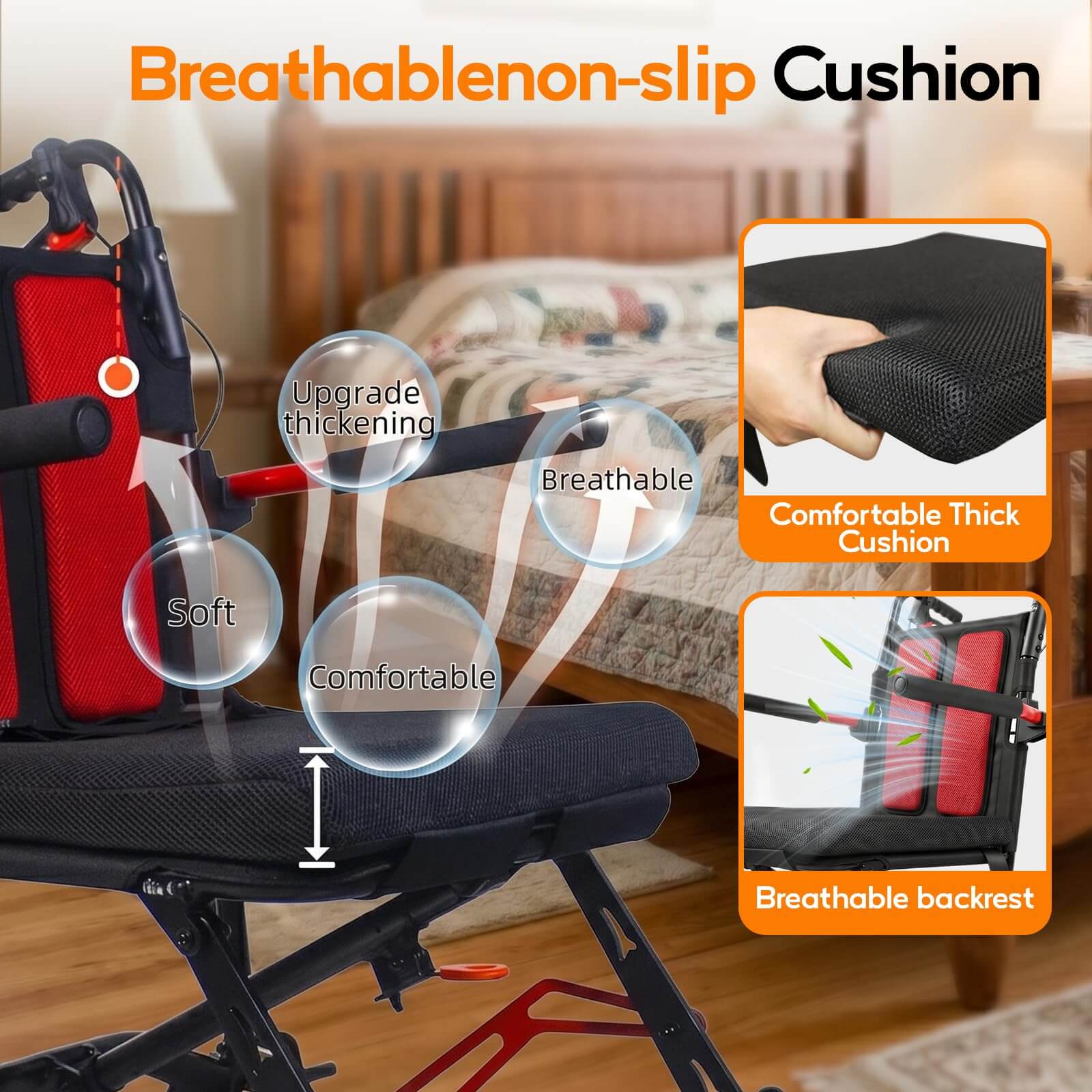Ultra Lightweight Transport Wheelchair, 18 LBS Foldable Travel Wheelchair with Handbrakes, Flip-Up Armrests & Footrests, Aluminum Alloy Mobility Chair for Adults, Seniors & Kids wheelchairshub.com