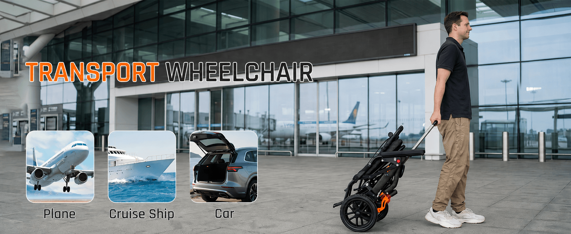 Lightweight Folding Transport Wheelchair with Pull Handle, Dual Suspension & 10″ PU Tires – Portable Travel Wheelchair for Adults, Foldable Armrests & Footrests wheelchairshub.com