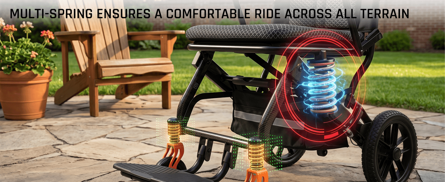 Lightweight Folding Transport Wheelchair with Pull Handle, Dual Suspension & 10″ PU Tires – Portable Travel Wheelchair for Adults, Foldable Armrests & Footrests wheelchairshub.com