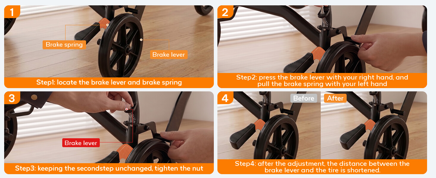 18LB Ultra Lightweight Folding Transport Wheelchair with Flip-Up Footrests, Fold-Back Armrests & Hand Brakes – Portable Travel Wheelchair for Adults, Seniors & Kids, Orange wheelchairshub.com