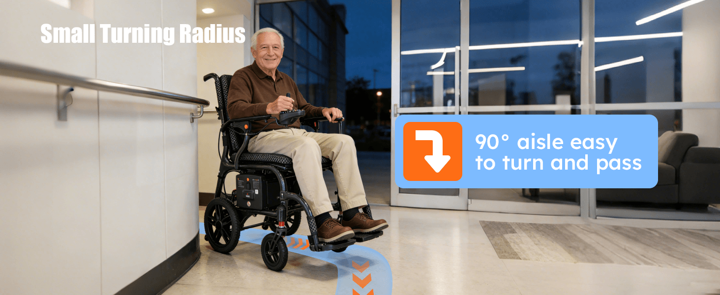 26 LBS Ultra-Light Carbon Fiber Electric Wheelchair | 25 Miles Range, Foldable & All-Terrain
