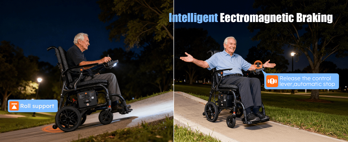 26 LBS Ultra-Light Carbon Fiber Electric Wheelchair | 25 Miles Range, Foldable & All-Terrain