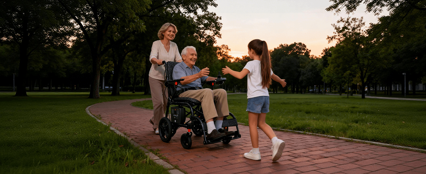 26 LBS Ultra-Light Carbon Fiber Electric Wheelchair | 25 Miles Range, Foldable & All-Terrain